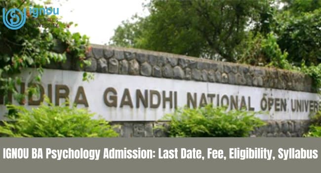 IGNOU BA Psychology Admission 2026