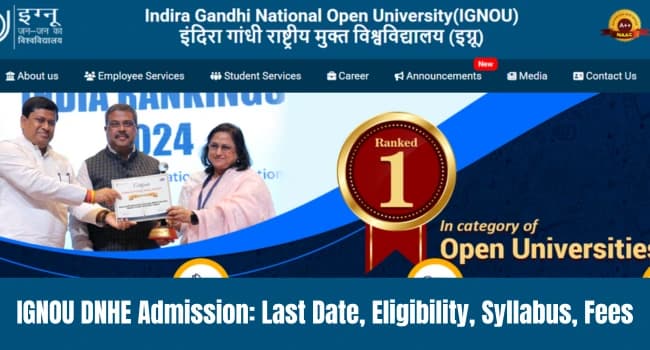 IGNOU DNHE Admission 2026