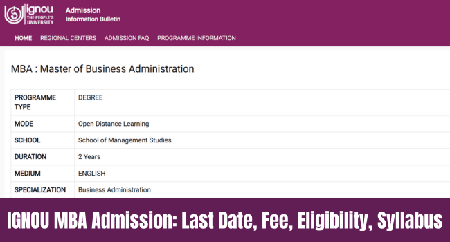 IGNOU MBA Admission