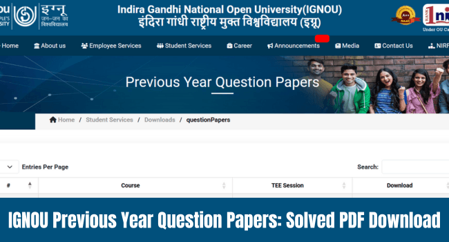 IGNOU Previous Year Question Papers