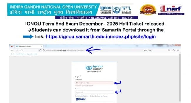 IGNOU TEE Hall Ticket Out